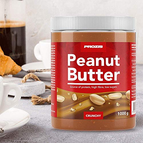 Prozis Peanut Butter 1kg - Deliciosa y de Textura Crujiente - Fuente Natural de Proteína - Apta para Dietas Veganas, Kosher y Halal - Sin Sal Añadida y Sin Grasas Trans