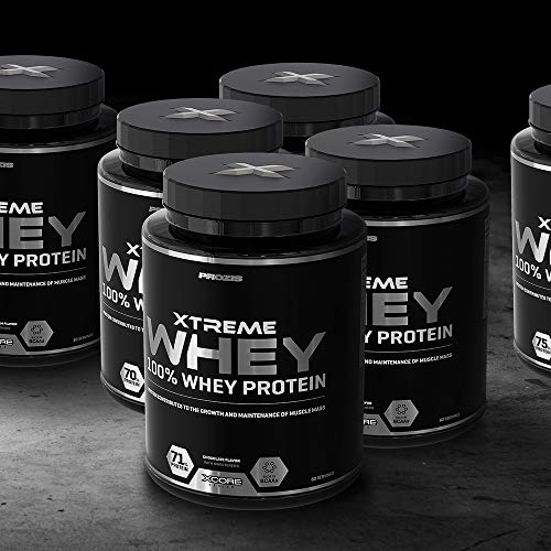 Prozis Xtreme Whey Protein SS Aumenta el Crecimiento y el Mantenimiento de la Masa Muscular, Suplemento Vegetariano con BCAA, Glutamina y Vitaminas, Chocolate - 2000 g