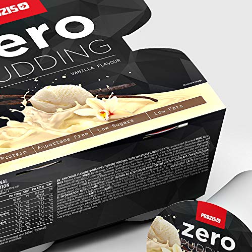 Prozis Zero Pudding, Sabor a Vainilla, Rico en Proteínas y Bajo Contenido de Carbohidratos y Azúcares - 4 x 125g