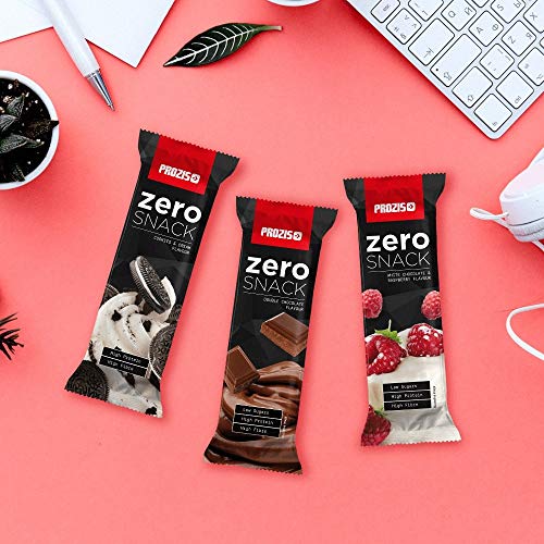 Prozis Zero Snack Barra Rico En Proteína y Bajo en Hidratos de Carbono y Azúcares, Chocolate Blanco con Frambuesas - 12 x 35 g Prozis Zero Snack Barra Rico En Proteína y Bajo en Hidratos de Carbono y Azúcares, Chocolate Blanco con Frambuesas - 12 x 35 g