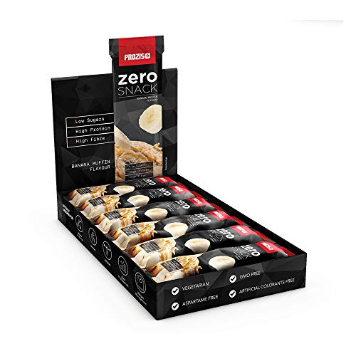 Prozis Zero Snack Barra Rico En Proteína y Bajo en Hidratos de Carbono y Azúcares, Magdalena de Plátano - 12 x 35 g