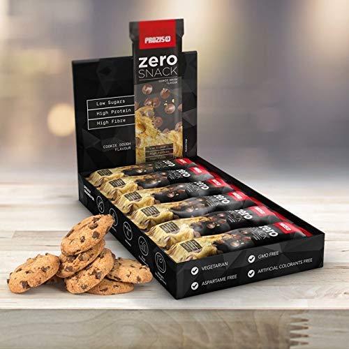 Prozis Zero Snack - Barra rico en proteína y Bajo en Hidratos de Carbono y Azúcares, Masa para Galletas con Trozos de Chocolate - 12x35g