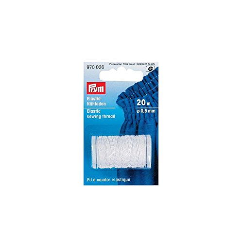 Prym Goldzack - Carrete de Hilo elástico de Fruncido (20 m x 0,5 mm), Color Blanco Prym Goldzack - Carrete de Hilo elástico de Fruncido (20 m x 0,5 mm), Color Blanco