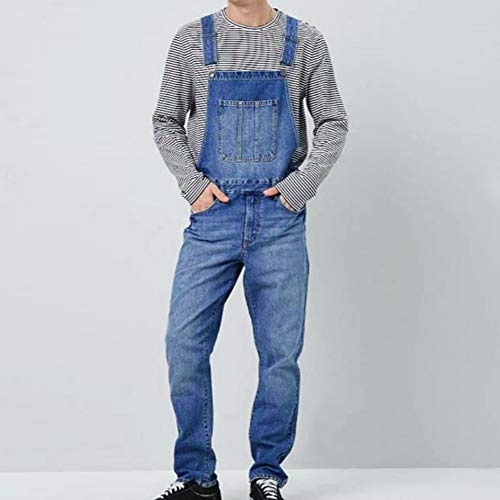 Puimentiua Pantalón Chandal para Hombre Mono Vaquero Mezclilla Jumpsuit Casual Corte Ajuste Holgado con Peto Tirante con Bolsillos Puimentiua Pantalón Chandal para Hombre Mono Vaquero Mezclilla Jumpsuit Casual Corte Ajuste Holgado con Peto Tirante con Bolsillos