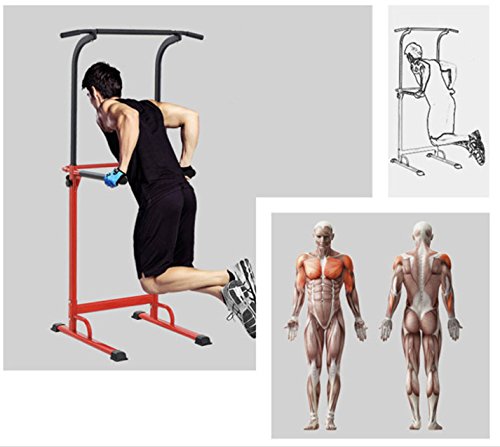 Pull up Fitness - Barra de tracción Ajustable para musculación multifunción, Color Rojo/Negro, tamaño Talla única, 107 x 38 x 9centimeters Pull up Fitness - Barra de tracción Ajustable para musculación multifunción, Color Rojo/Negro, tamaño Talla única, 107 x 38 x 9centimeters