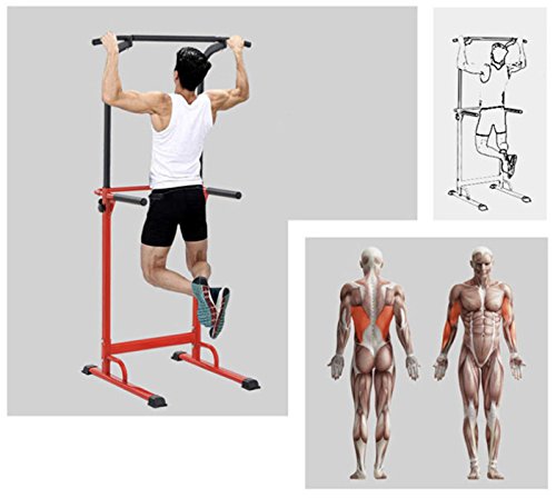 Pull up Fitness - Barra de tracción Ajustable para musculación multifunción, Color Rojo/Negro, tamaño Talla única, 107 x 38 x 9centimeters Pull up Fitness - Barra de tracción Ajustable para musculación multifunción, Color Rojo/Negro, tamaño Talla única, 107 x 38 x 9centimeters