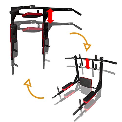 Pull up Fitness - Barra Dominadas Pared - Pull Up Bar - Barra de Dominadas Multifuncional - Barra para Dominadas Multiagarre - Maquina de Dominadas - Aparato Estacion Fondos Flexiones Pull Up Bar