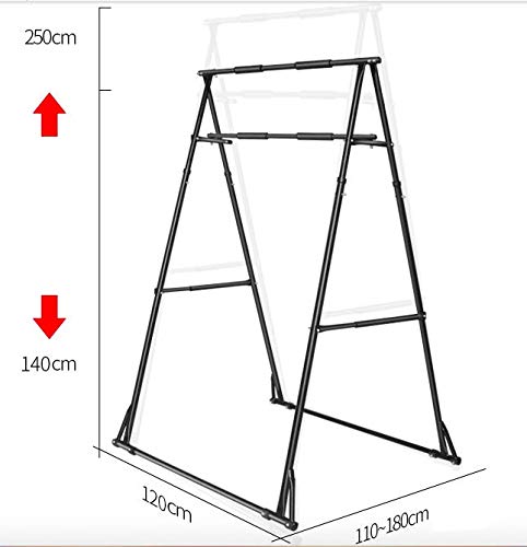 Pull up Fitness Barra Dominadas pliega rápidamente, Ligero & portátil. Máx Capacidad de Carga es 150kgs. Máx Altura 250cm. Que Nunca han de Hacer Agujeros en la Pared o cavar Agujeros en el Terreno.