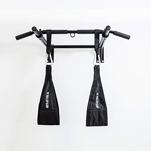 PULLUP & DIP Correas Abdominales, Ab Straps para Entrenamiento Abdominal, Gancho para Abdominales Colgadas para Barra de Dominadas, Set de 2 Mosquetones con Correas Colchadas para Eslingas Abdominales