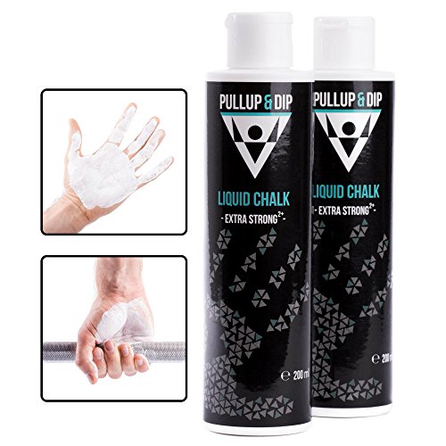 PULLUP & DIP Magnesio Liquido, Tiza Liquida para un Agarre Escalada, Gimnasio, Levantar Pesas, Bouldering, Crossfit, Calistenia, Liquid Chalk (2 x 200 ml)