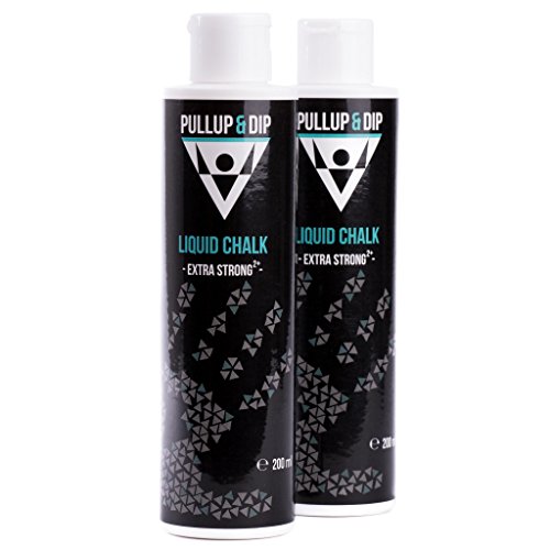 PULLUP & DIP Magnesio Liquido, Tiza Liquida para un Agarre Escalada, Gimnasio, Levantar Pesas, Bouldering, Crossfit, Calistenia, Liquid Chalk (2 x 200 ml)