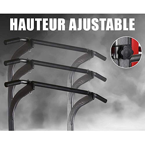 Pullup Fitness, Barra de dominadas ajustable, silla romana, estación de musculación, barra para fondos, banco de musculación plegable, estación de tracción y fondos multifunción Pullup Fitness, Barra de dominadas ajustable, silla romana, estación de musculación, barra para fondos, banco de musculación plegable, estación de tracción y fondos multifunción