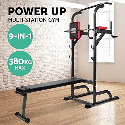 Pullup Fitness, Barra de dominadas ajustable, silla romana, estación de musculación, barra para fondos, banco de musculación plegable, estación de tracción y fondos multifunción Pullup Fitness, Barra de dominadas ajustable, silla romana, estación de musculación, barra para fondos, banco de musculación plegable, estación de tracción y fondos multifunción