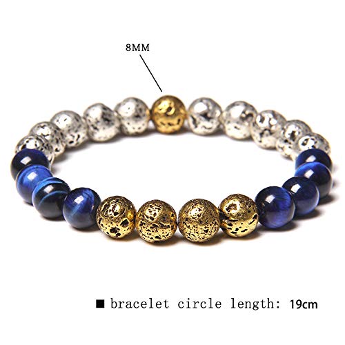 Pulsera De Cuentas De Piedra De Lava, Pulseras De Yoga De Ojo De Tigre Volcánico Electrochapado, Mujeres, Hombres 2, Azul Oscuro Pulsera De Cuentas De Piedra De Lava, Pulseras De Yoga De Ojo De Tigre Volcánico Electrochapado, Mujeres, Hombres 2, Azul Oscuro