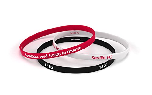 Pulsera Sevilla Fútbol Club Classic Tricolor Junior para Mujer y Niño | Pulsera Sevillista de silicona | Apoya al Sevilla con un producto oficial | SFC