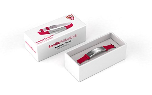 Pulsera Sevilla Fútbol Club Fashion Roja Ajustable para Hombre, Mujer y Niño | Pulsera Sevillista de silicona y acero inoxidable | Apoya al Sevilla con un producto oficial | SFC