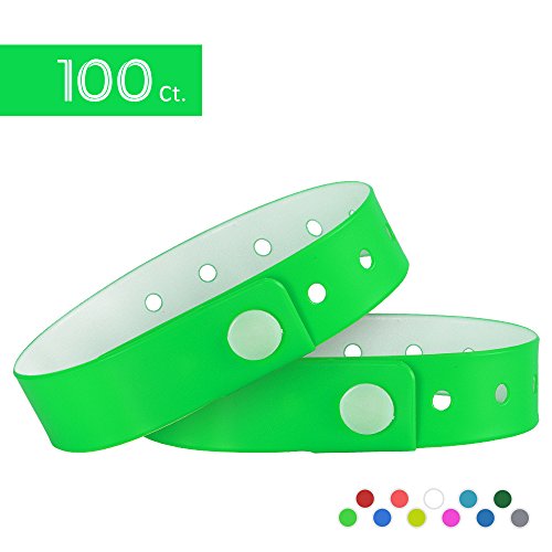 Pulseras de vinilo Ouchan, tres capas, resistentes al agua, color verde neón, ideales para eventos, paquete de 100 unidades, verde neón Pulseras de vinilo Ouchan, tres capas, resistentes al agua, color verde neón, ideales para eventos, paquete de 100 unidades, verde neón