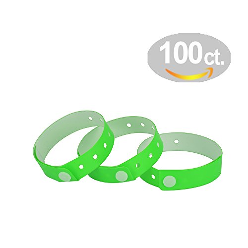 Pulseras de vinilo Ouchan, tres capas, resistentes al agua, color verde neón, ideales para eventos, paquete de 100 unidades, verde neón