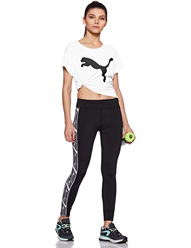 PUMA Active Logo tee T-Shirt, Mujer, Blanco (White/Cotton Black), XS