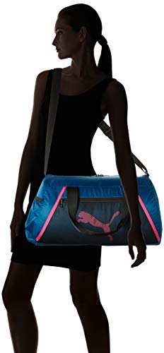 PUMA At ESS Barrel Bag Bolsa Deporte, Mujer, Digi/Blue Black/Luminous Pink, OSFA PUMA At ESS Barrel Bag Bolsa Deporte, Mujer, Digi/Blue Black/Luminous Pink, OSFA