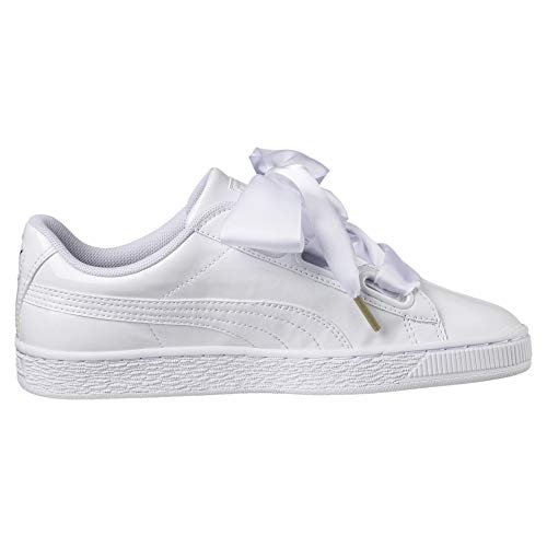 PUMA Basket Heart Patent Wn'S, Zapatillas Mujer, Blanco White White, 38 EU