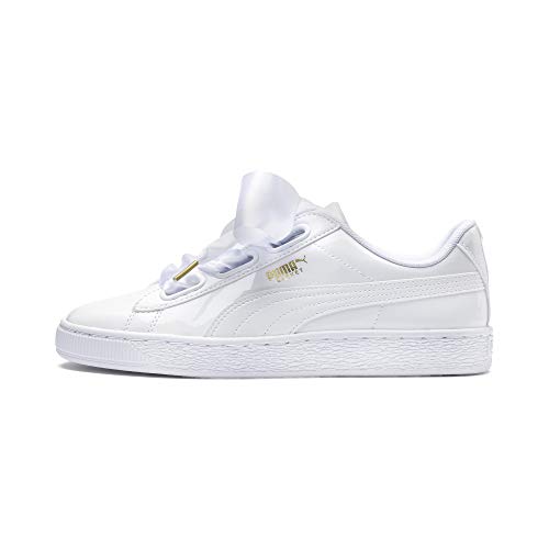 PUMA Basket Heart Patent Wn'S, Zapatillas Mujer, Blanco White White, 38 EU