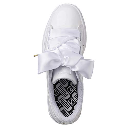 PUMA Basket Heart Patent Wn'S, Zapatillas Mujer, Blanco White White, 42 EU