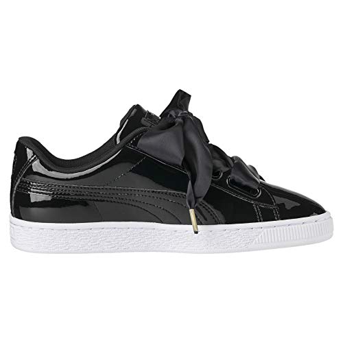 PUMA Basket Heart Patent Wn'S, Zapatillas Mujer, Negro Black Black, 39 EU