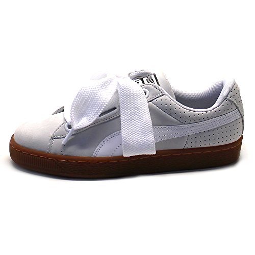 Puma Basket Heart, Zapatillas Mujer, Blanco White-Gold, 38 EU