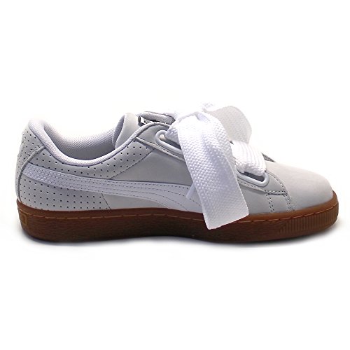 Puma Basket Heart, Zapatillas Mujer, Blanco White-Gold, 38 EU