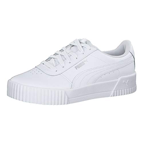 PUMA Carina L, Zapatillas Mujer, Blanco White/White/Silver, 38 EU