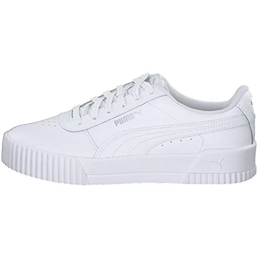 PUMA Carina L, Zapatillas Mujer, Blanco White/White/Silver, 38.5 EU