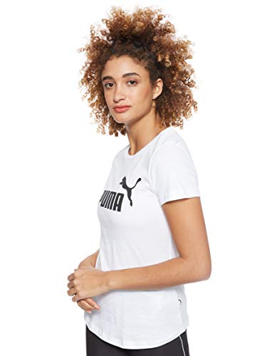 PUMA ESS Logo tee T-Shirt, Mujer, Puma White, L