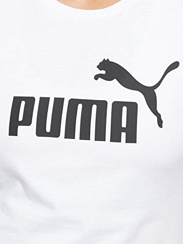 PUMA ESS Logo tee T-Shirt, Mujer, Puma White, S