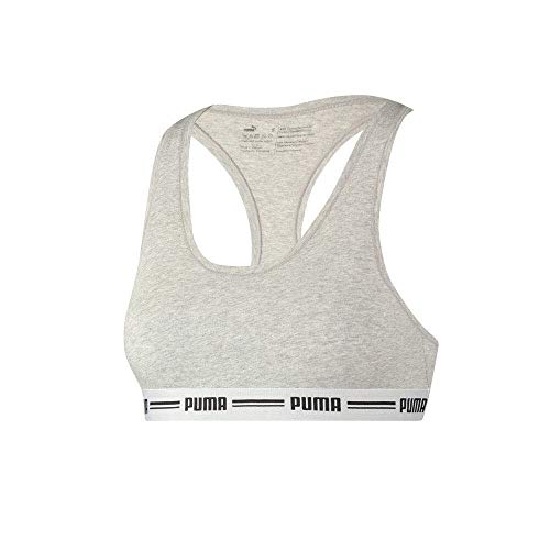 PUMA Iconic Racer Back Bra 1P Ropa Interior, Gris, Medium para Mujer PUMA Iconic Racer Back Bra 1P Ropa Interior, Gris, Medium para Mujer