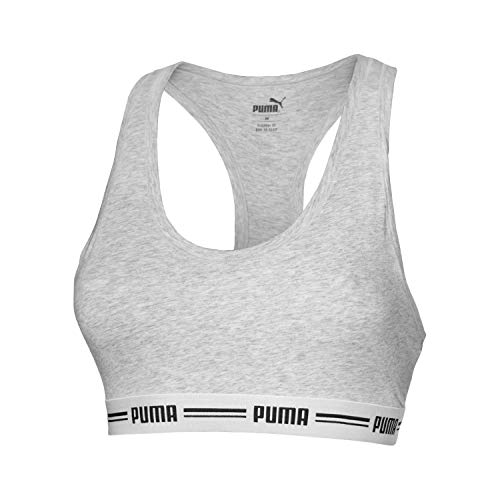 PUMA Iconic Racer Back Bra 1P Ropa Interior, Gris, Medium para Mujer PUMA Iconic Racer Back Bra 1P Ropa Interior, Gris, Medium para Mujer