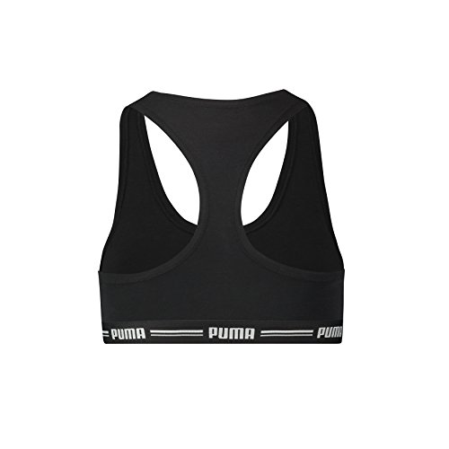 PUMA Iconic Racer Back Bra 1P Ropa Interior, Negro, Extra-Small para Mujer