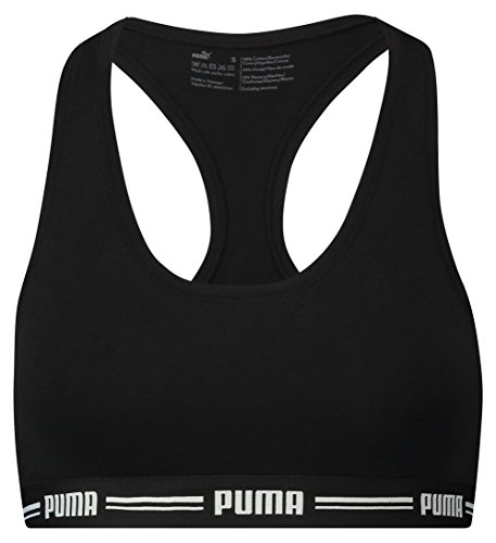 PUMA Iconic Racer Back Bra 1P Ropa Interior, Negro, Extra-Small para Mujer