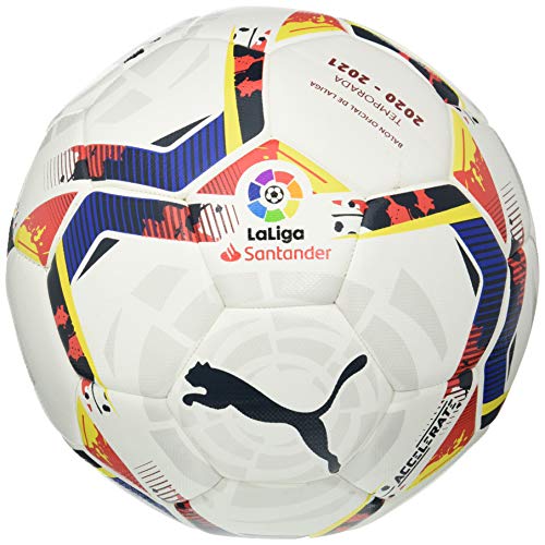 PUMA LaLiga 1 Accelerate Hybrid Ball Balón de Fútbol, Unisex-Adult, White-Multi Colour, 5 PUMA LaLiga 1 Accelerate Hybrid Ball Balón de Fútbol, Unisex-Adult, White-Multi Colour, 5