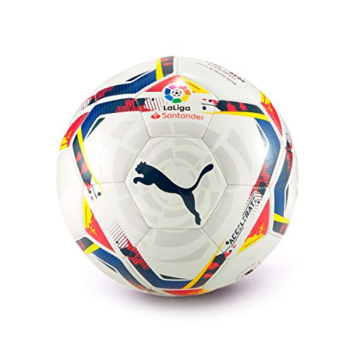 PUMA LaLiga 1 Accelerate Mini Ball Balón de Fútbol, Unisex-Adult, White-Multi Colour