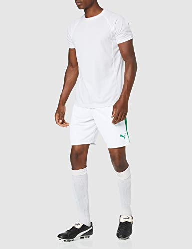 PUMA LIGA Shorts Pants, Hombre, White-Pepper Green, S PUMA LIGA Shorts Pants, Hombre, White-Pepper Green, S