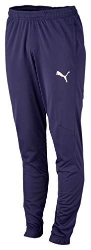 PUMA Liga Sideline Poly Core Pantalón, Hombre, Azul (Azul Oscuro/Blanco), XL PUMA Liga Sideline Poly Core Pantalón, Hombre, Azul (Azul Oscuro/Blanco), XL