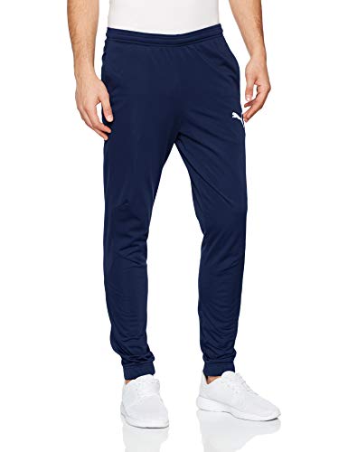 PUMA Liga Sideline Poly Core Pantalón, Hombre, Azul (Azul Oscuro/Blanco), XL PUMA Liga Sideline Poly Core Pantalón, Hombre, Azul (Azul Oscuro/Blanco), XL