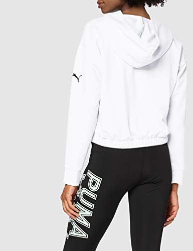 PUMA Modern Sports Hoody Sudadera, Mujer, White-Sunny Lime, M