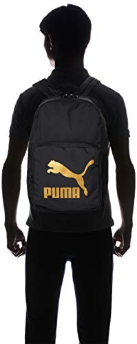 PUMA Originals Backpack Mochilla, Unisex Adulto, Black/Gold, OSFA