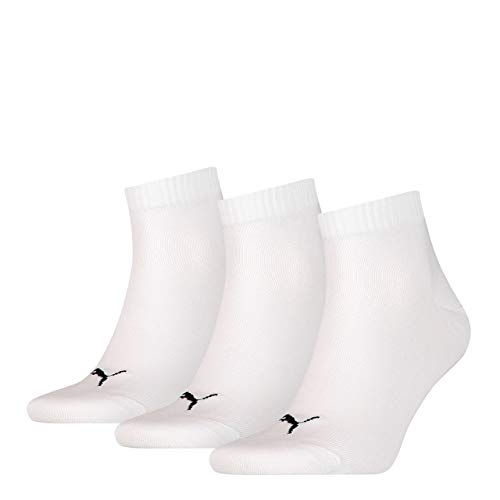 Puma Quarter Plain, Calcetín Unisex Adulto, Blanco (White), 43-46, (Pack de 3)