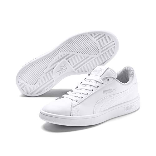 PUMA Smash V2 L Jr, Zapatillas Unisex Adulto, Blanco White White, 39 EU