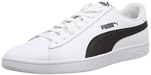 PUMA Smash V2 L, Zapatillas Unisex Adulto, Blanco White Black, 44 EU