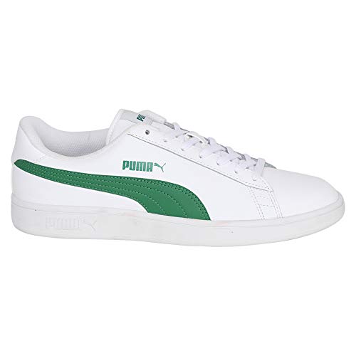 PUMA Smash V2 L, Zapatillas Unisex Adulto, Blanco White/Amazon Green, 42 EU