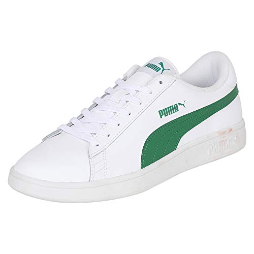 PUMA Smash V2 L, Zapatillas Unisex Adulto, Blanco White/Amazon Green, 42 EU